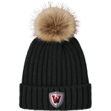 Wall Hockey Faux Fur Pom Beanie